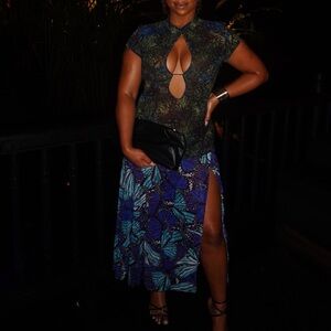 Pink Plastic- Blue & Black Angelina Dress